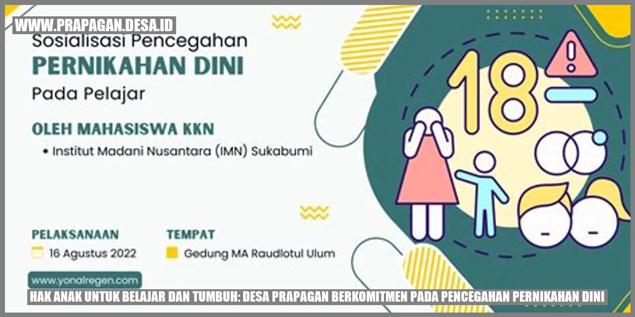 Hak Anak untuk Belajar dan Tumbuh: Desa Prapagan Berkomitmen pada Pencegahan Pernikahan Dini