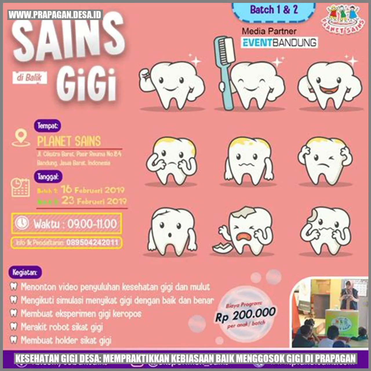 Kesehatan Gigi Desa: Mempraktikkan Kebiasaan Baik Menggosok Gigi di prapagan